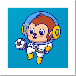 Soccer Monkey Astronaut Posters and Art